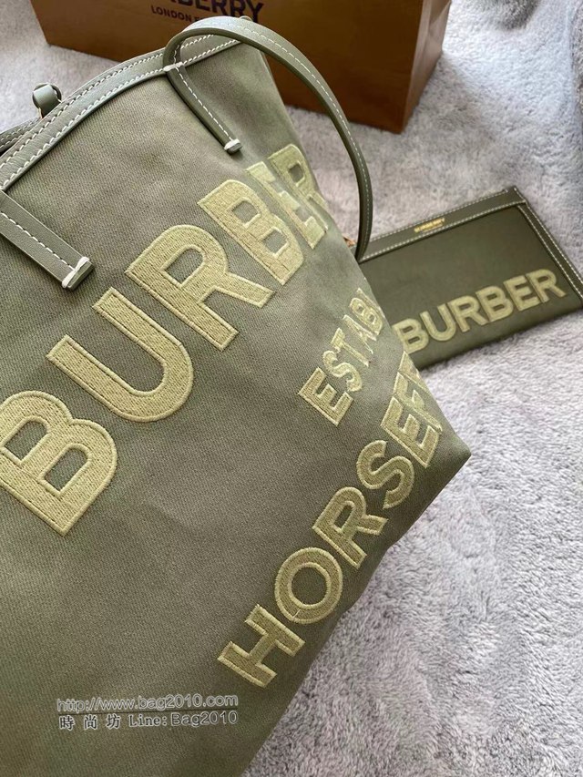 Burberry專櫃新款包包 巴寶莉棉麻混紡帆布Beach Tote沙灘托特包手提包  db1224